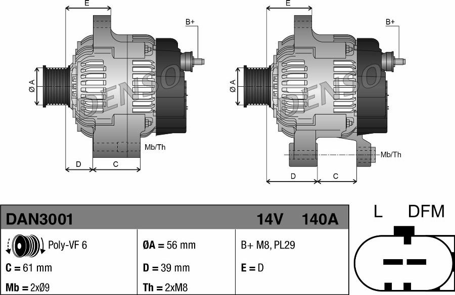 Denso DAN3001 - Alternatore www.autoricambi360.it