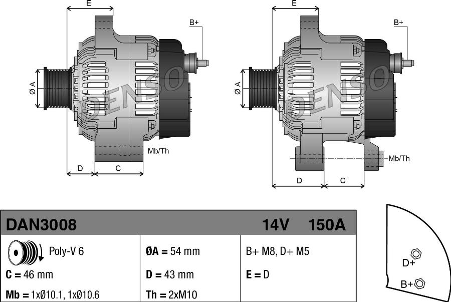 Denso DAN3008 - Alternatore www.autoricambi360.it