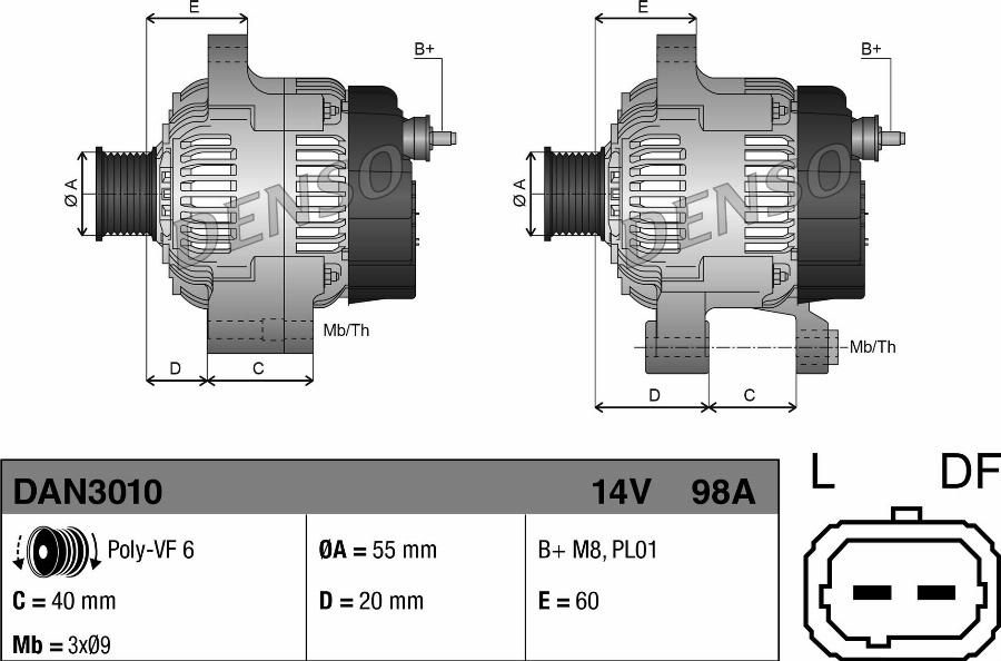 Denso DAN3010 - Alternatore www.autoricambi360.it