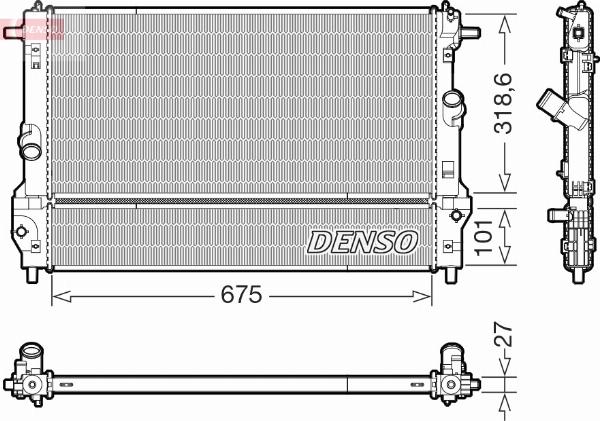 Denso DRM44055 - Radiatore, Raffreddamento motore www.autoricambi360.it