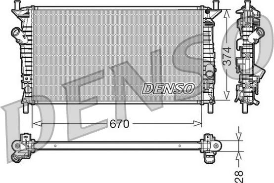 Denso DRM10074 - Radiatore, Raffreddamento motore www.autoricambi360.it