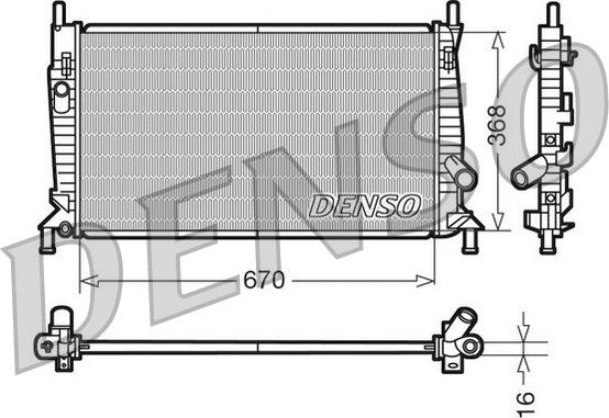 Denso DRM10075 - Radiatore, Raffreddamento motore www.autoricambi360.it