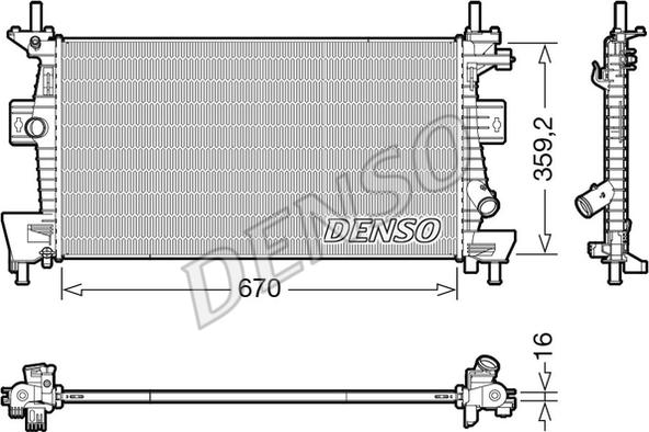 Denso DRM10114 - Radiatore, Raffreddamento motore www.autoricambi360.it
