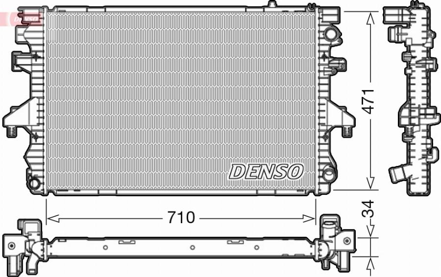 Denso DRM32040 - Radiatore, Raffreddamento motore www.autoricambi360.it
