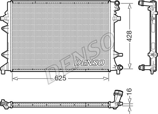 Denso DRM32054 - Radiatore, Raffreddamento motore www.autoricambi360.it