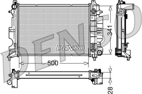 Denso DRM25013 - Radiatore, Raffreddamento motore www.autoricambi360.it