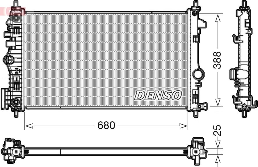 Denso DRM20108 - Radiatore, Raffreddamento motore www.autoricambi360.it