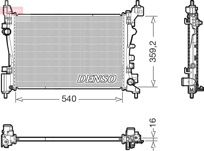 Denso DRM20130 - Radiatore, Raffreddamento motore www.autoricambi360.it