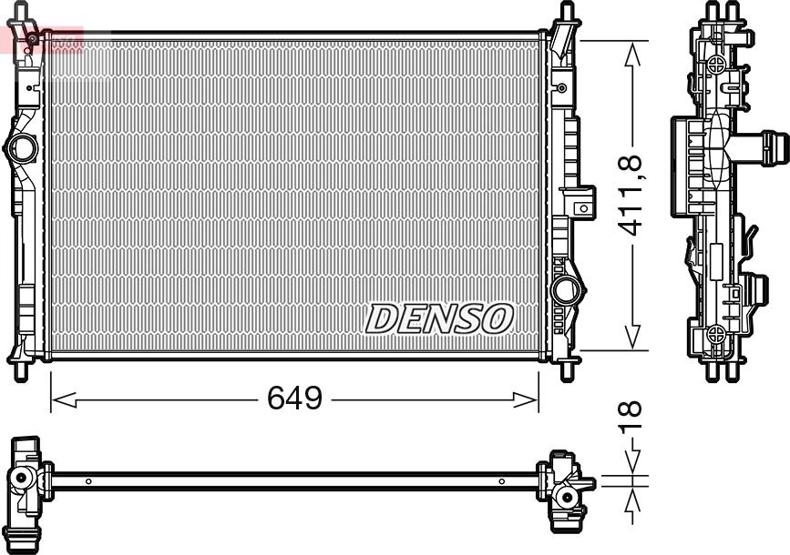 Denso DRM21103 - Radiatore, Raffreddamento motore www.autoricambi360.it