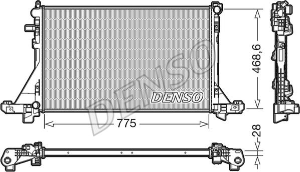 Denso DRM23093 - Radiatore, Raffreddamento motore www.autoricambi360.it