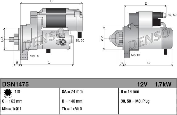 Denso DSN1475 - Motorino d'avviamento www.autoricambi360.it