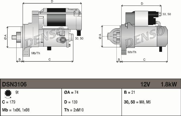 Denso DSN3106 - Motorino d'avviamento www.autoricambi360.it