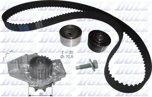 DOLZ KD034 - Pompa acqua + Kit cinghie dentate www.autoricambi360.it