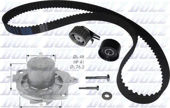 DOLZ KD032 - Pompa acqua + Kit cinghie dentate www.autoricambi360.it