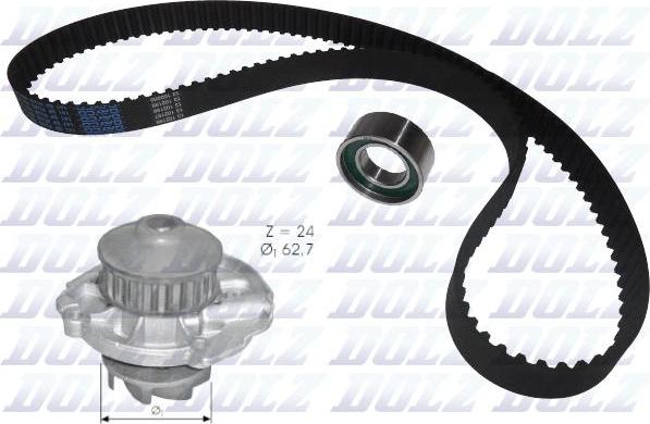 DOLZ KD022 - Pompa acqua + Kit cinghie dentate www.autoricambi360.it