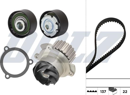 DOLZ KD148 - Pompa acqua + Kit cinghie dentate www.autoricambi360.it