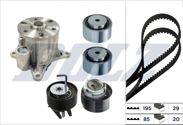 DOLZ KD322 - Pompa acqua + Kit cinghie dentate www.autoricambi360.it