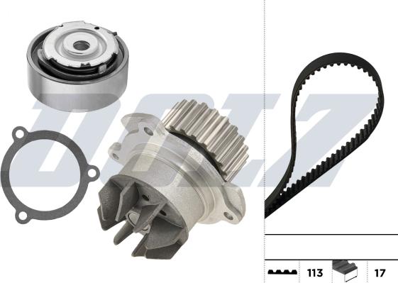 DOLZ KD296 - Pompa acqua + Kit cinghie dentate www.autoricambi360.it