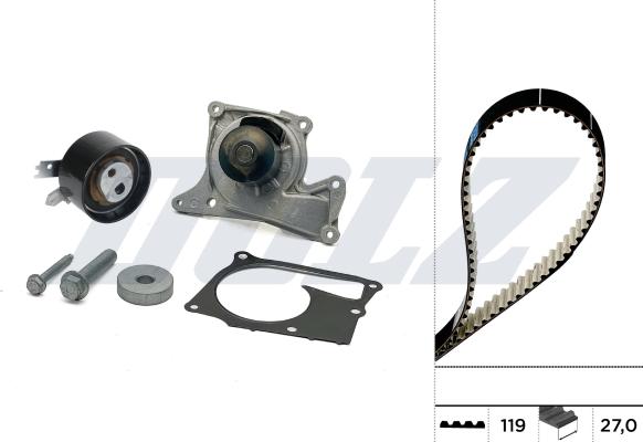 DOLZ KD286 - Pompa acqua + Kit cinghie dentate www.autoricambi360.it