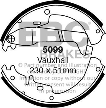 EBC Brakes 5099 - Kit ganasce freno www.autoricambi360.it