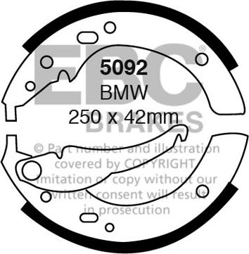 EBC Brakes 5092 - Kit ganasce freno www.autoricambi360.it