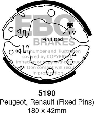 EBC Brakes 5190 - Kit ganasce freno www.autoricambi360.it