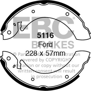 EBC Brakes 5116 - Kit ganasce freno www.autoricambi360.it