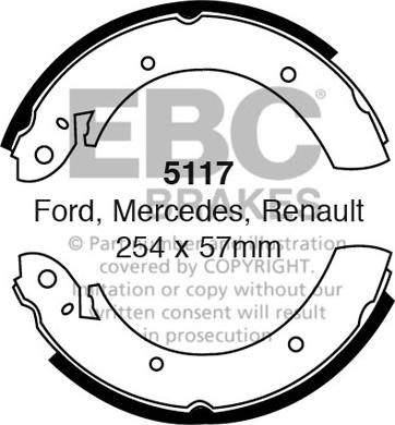EBC Brakes 5117 - Kit ganasce freno www.autoricambi360.it