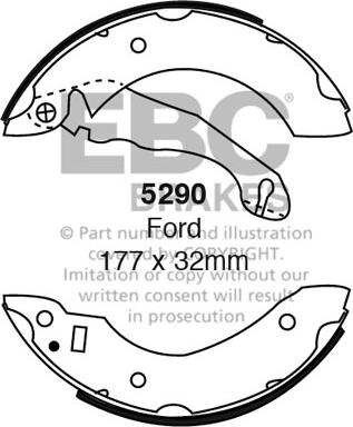 EBC Brakes 5290 - Kit ganasce freno www.autoricambi360.it