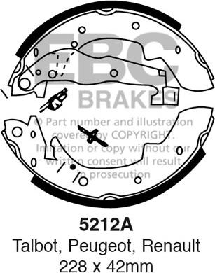 EBC Brakes 5212A - Kit ganasce freno www.autoricambi360.it