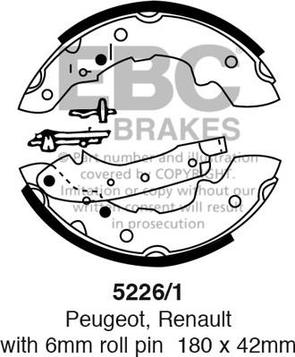 EBC Brakes 5226/1 - Kit ganasce freno www.autoricambi360.it