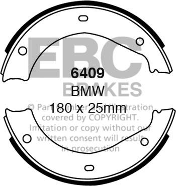 EBC Brakes 6409 - Kit ganasce freno www.autoricambi360.it