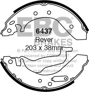 EBC Brakes 6437 - Kit ganasce freno www.autoricambi360.it