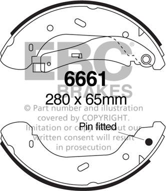 EBC Brakes 6661 - Kit ganasce freno www.autoricambi360.it