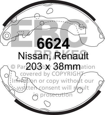 EBC Brakes 6624 - Kit ganasce freno www.autoricambi360.it