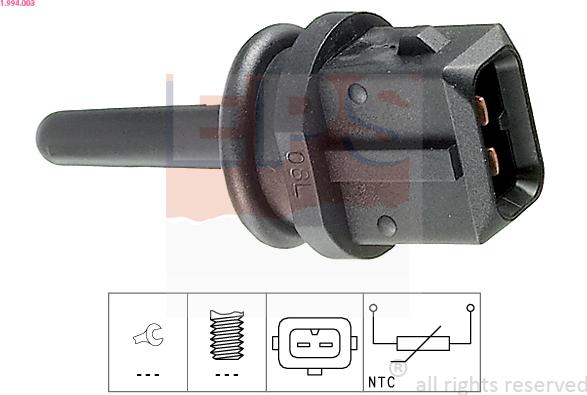 EPS 1.994.003 - Sensore, Temperatura aria aspirata www.autoricambi360.it