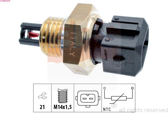 EPS 1.994.019 - Sensore, Temperatura aria aspirata www.autoricambi360.it