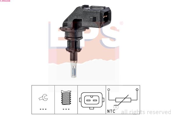 EPS 1.994.038 - Sensore, Temperatura aria aspirata www.autoricambi360.it