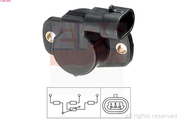 EPS 1.995.094 - Sensore, Regolazione valvola farfalla www.autoricambi360.it