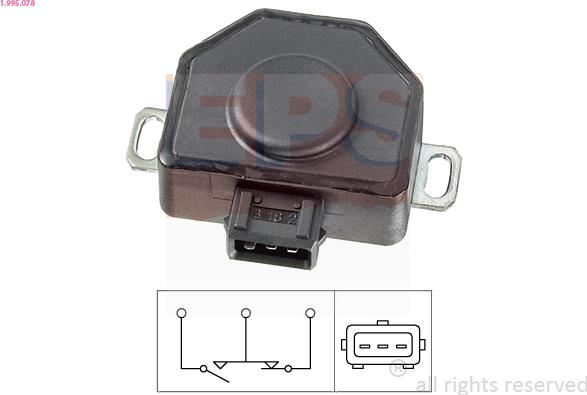 EPS 1.995.078 - Sensore, Regolazione valvola farfalla www.autoricambi360.it