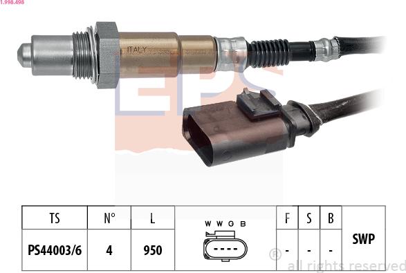 EPS 1.998.498 - Sonda lambda www.autoricambi360.it