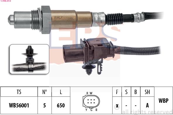 EPS 1.998.414 - Sonda lambda www.autoricambi360.it