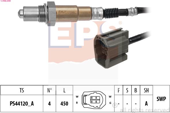 EPS 1.998.599 - Sonda lambda www.autoricambi360.it