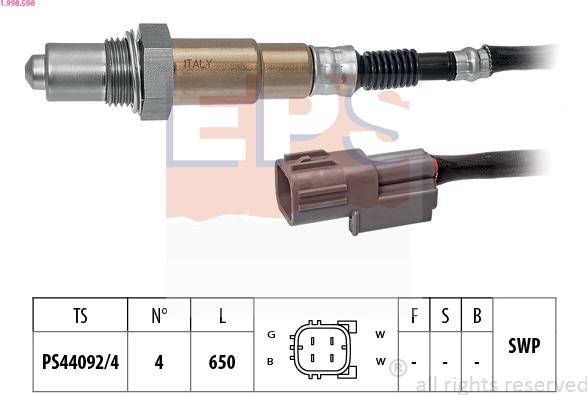 EPS 1.998.598 - Sonda lambda www.autoricambi360.it