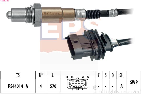 EPS 1.998.546 - Sonda lambda www.autoricambi360.it