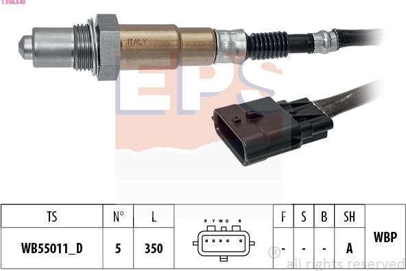 EPS 1.998.540 - Sonda lambda www.autoricambi360.it