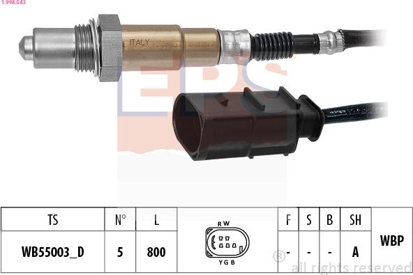 EPS 1.998.543 - Sonda lambda www.autoricambi360.it