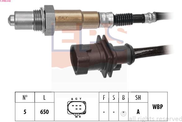 EPS 1.998.542 - Sonda lambda www.autoricambi360.it