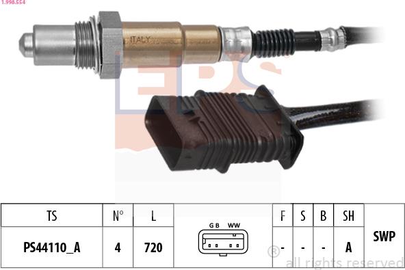 EPS 1.998.554 - Sonda lambda www.autoricambi360.it