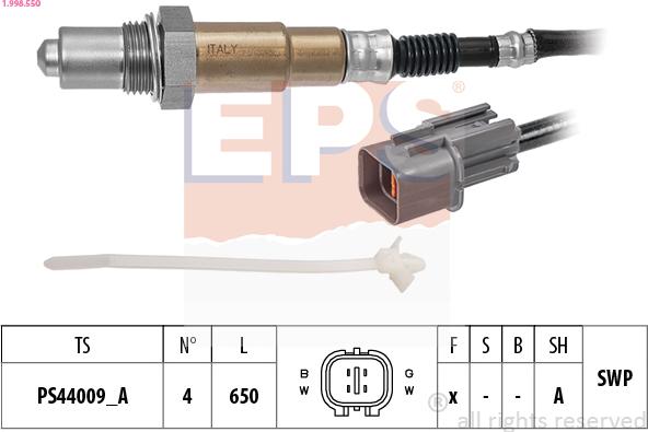 EPS 1.998.550 - Sonda lambda www.autoricambi360.it